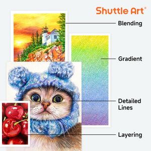 Shuttle Art 174-Count Colouring Pencils Set – Vibrant Artist Colours