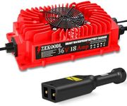 18 Amp 36 Volt Golf Cart Battery Charger for EZGO TXT with D Style Plug，Smart Trickle Charge,Replace EZGO Charger 36 Volt，4-6H Full Charge Portable Golf Cart Charger for Lead Acid Battery, 16FT Cable