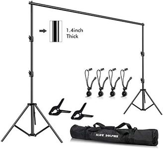 SLOW DOLPHIN Photo Video Studio 12ft (W) x 10ft (H) Heavy Duty Adjustable Photography Backdrop Stand Background Support System Kit with Carry Bag