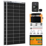 ECO-WORTHY 390W Off Grid Solar Panel Kit 12V 1.56kWh/Day for Motorhome Boats: 2pcs 195W Bifacial Solar Panels + 100Ah LiFPO4 Battery + 40A MPPT Charge Controller + 1000W Inverter