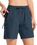 Willit Women's Shorts Hiking Cargo Shorts Quick Dry Golf Active Athletic Shorts 7" Lightweight Summer Shorts with Pockets Navy Blue L