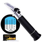 Dual Scale Salinity Refractometer ATC 0-100ppt (0-10%) & 1.000-1.070 Specific Gravity, Portable Meter Tester for Seawater Salt Sea Water Aquarium Brackish Reef Tank Marine