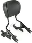 XFMT Motorcycle Detachable Sissy Bar Upright Passenger Backrest Pad W/ 4 Points Docking Kits For Harley Touring Road King Street Glide Road Glide Electra Glide 2014-Later, Gloss Black