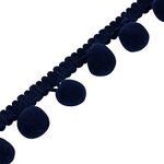 Small Pom Poms for Crafting & Kids Supplies: Mini Pom Poms 1.5cm Diameter, Craft Pom Poms, Pom Pom Garland, Pom Pom Trim, Pompoms, Pom Poms Craft - Versatile, Colourful DIY & Décor Set (Navy Blue,1m)