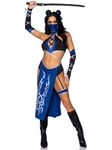 Leg Avenue 87145-05702 Combat Ninja, Medium, Black/Blue Adult Sized Costumes, Women, Multi, M