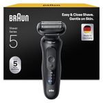 Braun Series 5 Electric Shaver, Made in Germany, Up to 50 min Shave, Cordless, Wet & Dry Razor for Men, 100 Percent Waterproof, 52-N1000SI, Black