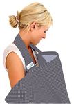 BebeChic.UK - Oeko-Tex Certified 100% Cotton - Breastfeeding Covers - Boned Nursing Tops - Slate Grey/White dot