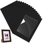 15 Pieces Black Picture Mounts, A4 Photo Mounts Frame Mounts Bevel Cut Mounts Picture Mats for 8 x 6 inch Image Picture Posters, Paintings, Photo Work