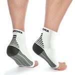 Rymora Plantar Fasciitis Support Socks -Large, Arch, Heel and Ankle Compression Socks -Flexible Foot Support Socks for Men and Women -White