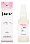 Vitamin C Serum with Hyaluronic Acid for Face and Skin by Lunar Glow. A Natural Anti Aging Skin & Face Serum. Free From Cruelty, Parabens, Mineral Oil, Fragrance & Alcohol. 30ml.