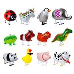 Kesote 12Pcs Animal Walking Balloons Air Balloon Aluminium Foil Helium Balloons for Gift Birthday Party Decor