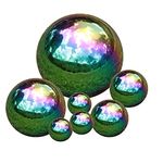 Decorative Gazing Ball Set, 7PCS 50-150 mm Gazing Globe Mirror Ball Garden Spheres Centerpiece Balls for Home Outdoor Decor Ornament (Rainbow)