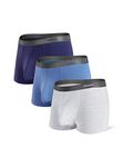 Separatec Men's Boxers Bamboo Underwear Trunks Breathable Soft Dual Pouch Fitted Underpants with Fly 3 Pack