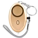 Personal alarm for women, extra load rape Alarm ,siren ,police approved,super long battery life, self defence Alarm ,small personal security Alarm with LED flashlight and safety keychain,(gold)