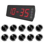 SINGCALL Home Pager Service Calling System, Wireless Single Nurse Call Pager, Pack of 10 Pagers and 1 Receiver