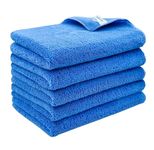 SOFTSPUN Microfiber High Loop Cleaning Cloths, 40x60 cms 5 pcs Towel Set 380 GSM (Sky Blue) Highly Absorbent, Lint and Streak Free, Multi-Purpose Wash Cloth for Kitchen, Window, Silverware.