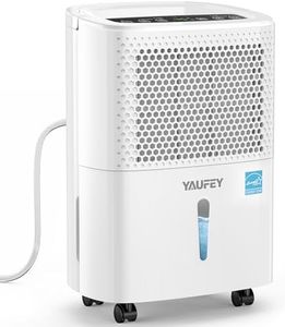 Yaufey Energy Star Dehumidifier Ideal for Home, Basement and Large Rooms up to 2 m², Powerful and Quiet, Timer, Fixed Humidity, Drain Hose and
