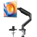 ErGear Single Monitor Arm Desk Mount for 13~32 Inches Screens, Height Adjustable Monitor Stand with Tilt, Swivel, Rotation, C-Clamp & Grommet Base, VESA 75 & 100 mm, Holds up to 10 kg