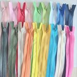 M Fabrics Invisible (Concelled) Zipper with Knit Tape Used in Pants, Children Frocks, Plazos, Dresses - Set of Multicolored 30 Zips (8 Inches)