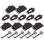 DOITOOL 6 Sets Antique Retro Vintage Latch Chest Cupboard Lock with Key for Wooden Jewelry Box Cabinet Furniture Drawer Dresser Case Door Locks