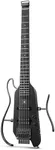 Donner HUSH X Electric Guitar Kit - Featherlight Travel Guitar with Easy Assemble Stands, Great for Travel and Practice, Mahogany Solid Body, Gig Bag, All Accessories, Black