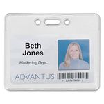 Advantus Proximity Badge Holder, Horizontal Orientation, 3-3/8x2-3/8-Inch, Clear, Pack of 50, AVT75450