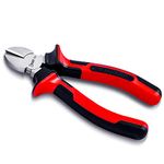 Sharp-Tec Wire Cutters 200mm, 8-inch Diagonal Cutting Pliers with Anti-Slip Handle, Professional Heat-Treated Side Cutters with Strong Cutting Force