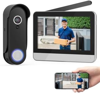 WISDOM VIEW Wireless Video doorbell System, Motion Detection, Video doorbell intercom System with 7" Touchscreen Display, No Monthly Fees, Two-Way intercom System, 1080HD, Supporting Remote Unlocking