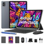 BESTTAB Tablet, 2026 Gaming Tablet 24GB RAM+256GB ROM/2TB, 10 Inch Android 15 Tablets With Keyboard And Pen, Octa-Core, 5G WiFi, 8MP AI Camera, Face ID, Widevine L1, GPS, TÜV Certified, Office