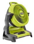 Ryobi ONE+ 18V Cordless 7-1/2 in. Bucket Top Misting Fan (Tool Only, Battery and Charger NOT Included), Yellow/Black, Medium, (PCL851B)