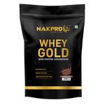 NAKPRO Gold Whey Protein Concentrate 1kg Chocolate | 25.5g Protein, 5.6g BCAA | Trustified Certified 100% Authentic Supplement Powder & No Adulteration | Fast Absorbing Whey Protein Powder