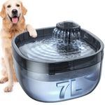 FEELNEEDY Dog Water Fountain, 7L/237oz Large Automatic Water Fountain for Multi-Pet, Super Quiet with Quadruple Filtration/Smart Safe Pump, Cat Water Fountain with 2 Replacement Filters(FN-W05)