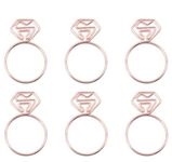 Rack Jack Paper Binder Clips - Rose Gold - Set of 6 - Diamond Ring