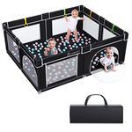 YOBEST Baby Playpen, Extra Large Playyard for Baby, Play Pens for Babies and Toddlers, Sturdy Safety Huge Baby Fence Play Area Center with Gate, Giant Play Yard for Kids, Twins, Child, Infants