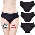 ZVZK Period Pants Heavy Flow 30ML Absorbent Women Leak Proof Panty Period Knickers Menstrual Underwear Pack of 3(2XL,Pack of 3)