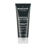 ManCave Charcoal Face Scrub 100ml for Men, Exfoliate & Smooth Skin, Dermatlogically Tested, Natural Formulation, Vegan Friendly and Cruelty Free, Tube made from Recycled Plastics, Made in England