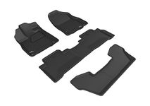 3D MAXpider Acura MDX 2017-2020 (2nd Row Bucket Seat) Custom Fit All-Weather Car Floor Mats Liners, Kagu Series (1st, 2nd & 3rd Row, Black)