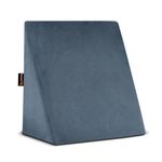 kossto Wedge Cushion | Wedge Pillow Memory Foam for Back Support, Acid Reflux, Snoring, GERD, Leg Elevation, Pregnancy | (18L x 17.5W x 11H Inch) |Velvet (Grey)