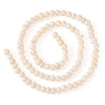 Beadthoven 1 Strand Natural Cultured Freshwater Pearl Beads 4~5mm Pearls Potato Shape Seashell Color Pearls for Necklace Bracelet Jewelry Making, Hole: 0.6mm