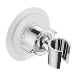 Cobbe Wall Mount Hand held Shower Head Holder - 360 Adjustable with Tension Nut - Universal Shower Hose Fits showerhead Holder, Chrome