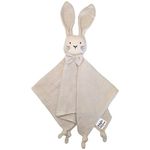 MYLO & LUNA - Baby Security Blanket/Baby Lovey | Breathable and Soft Organic Cotton Muslin | Gender Neutral | Cuddle Bunny (Sand Color)