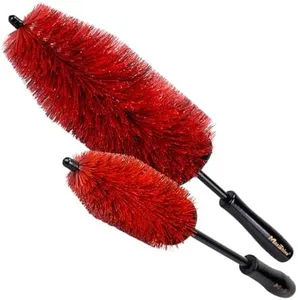 Maxshine Universal Wheel & Rim Brush Set (10" & 6") - Quick, Safe & Efficient for Cleaning Wheels, Rims, Exhaust, Tires, Engine Bays -Suitable for Cars, Trucks & SUVs - PP-Short Handle Car