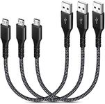 Micro USB Cable【3Pack 1FT】，Canjoy M