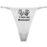 CafePress I Love My Mechanic Classic Thong Thong Underwear, Funny Womens Panties White