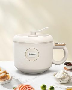 Rice Cooker Small, Feekaa Multifunctional Mini Rice Cooker 2 Cup, Small Portable Rice Cooker for 1-2 people, 6 Modes Rice Cooker for White Rice, Brown Rice, Stew, Ramen, Porridge, Hot Pot