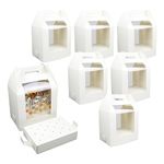 6Pcs Portable Cake Pop Holder with Handle, 18 Holes 8.6*6*11.8in Cake Pop Boxes Cake Pop Packaging Cake Pop Stand With Clear Window Cake Pop Containers, Cake Carrier Cake Pop Display Stand (White)