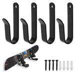 4pcs Snowboard Wall Mount, Horizontal Snowboard Display Rack Wall Mount Clips Ski Holder Shelf Hanger Organizer for Indoor Room Garage Ski Board Storage (Black)