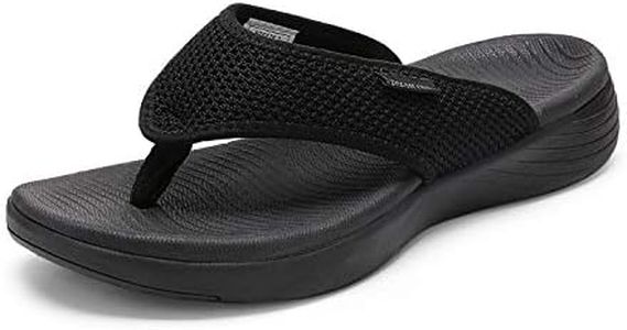 DREAM PAIRS Women's Arch Support Soft Cushion Flip Flops Thong Sandals,Size 11,Black,BREEZE-2