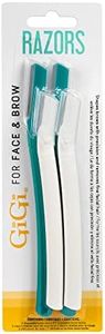 GiGi Dermaplaning Tool for Face & Eyebrows - Precision Eyebrow Razor for Women, Facial Razors for Hair Removal with Safety Cover, 4 Pcs