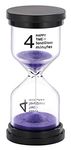 SuLiao Hourglass 4 Minute Sand Timer: Colorful Sand Watch 1 Min, Small Purple Sand Clock, Plastic Hour Glass Sandglass for Kids, Games, Classroom, Kitchen, Decoration